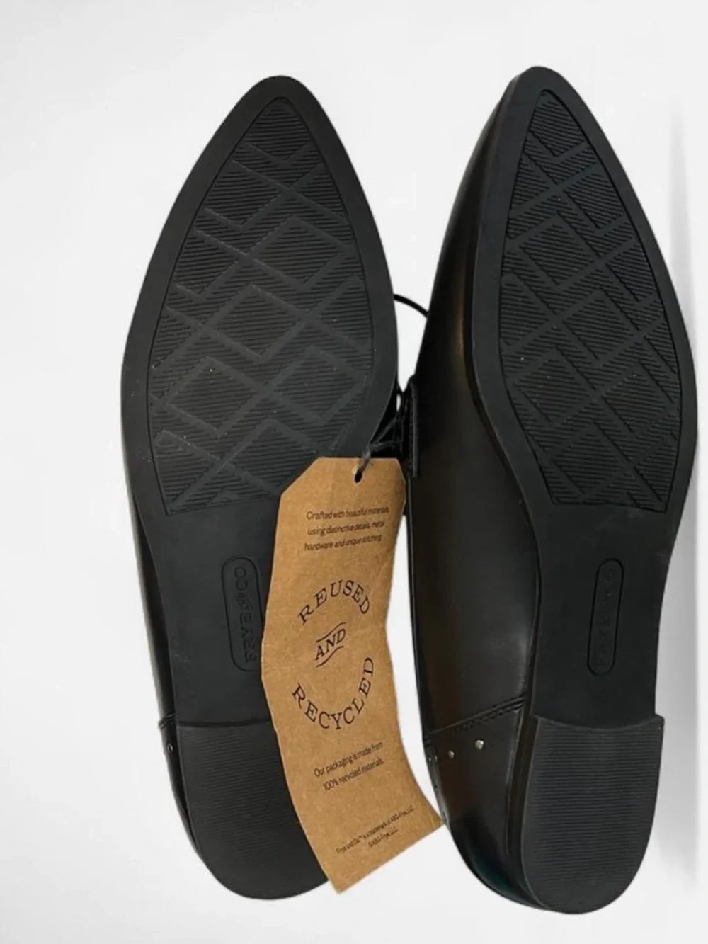Frye & Co Elara Black Faux Leather Studded Penny Loafers Women’s 9 M NWT